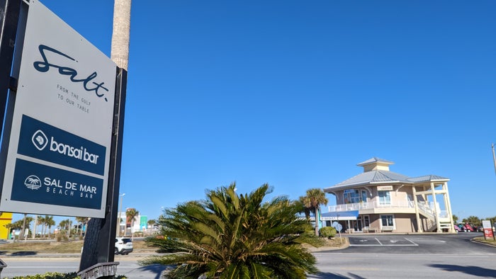 Hilton Pensacola Beach food and beverage signs Hilton Pensacola Beach food and beverage signs