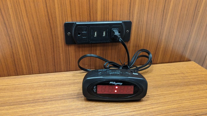 Hilton Pensacola Beach guestroom alarm clock and outlet Hilton Pensacola Beach guestroom alarm clock and outlet