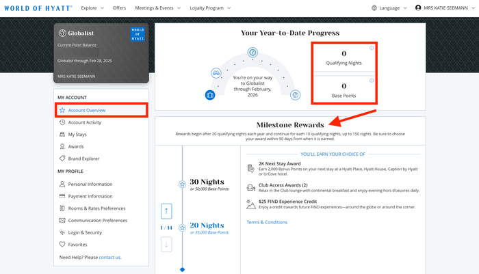Hyatt Milestone Rewards online Hyatt Milestone Rewards online