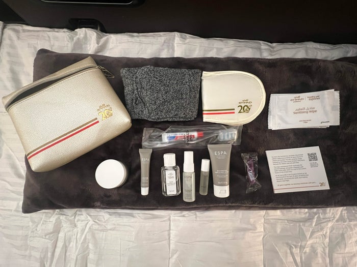Etihad First Class Apartment amenity kit toiletries