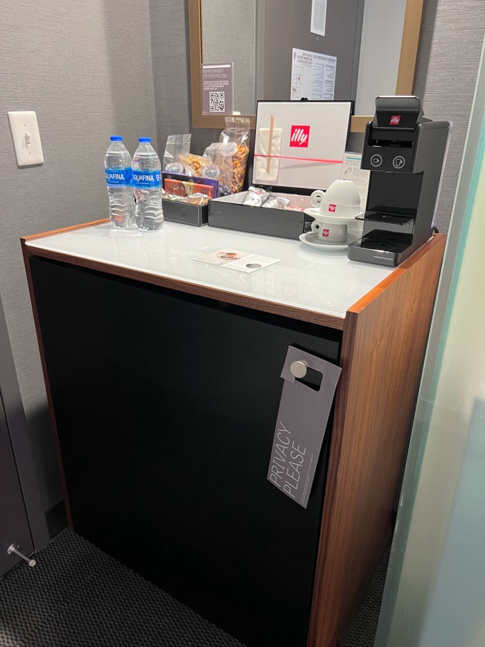 Le Meridien Columbus The Joseph mini bar fridge and coffee Le Meridien Columbus The Joseph mini bar fridge and coffee