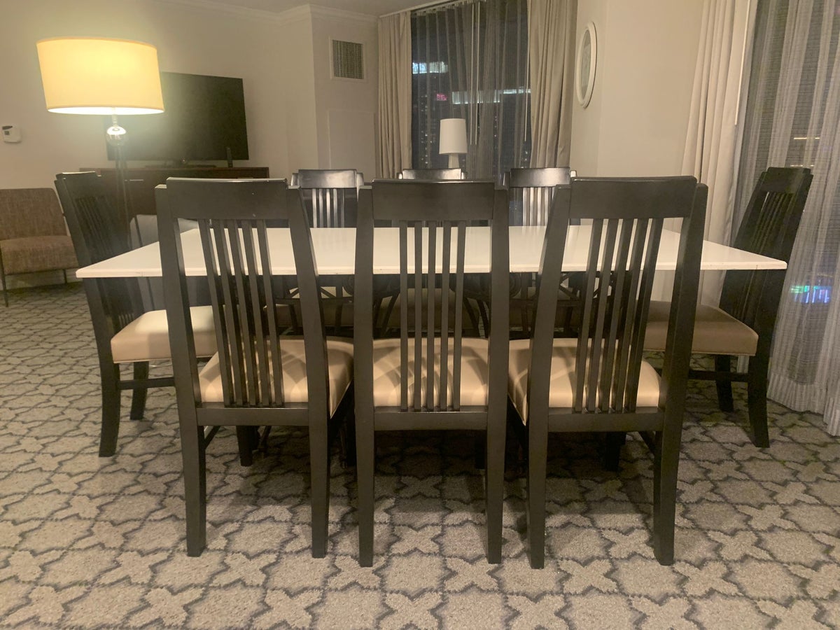 Marriotts Grand Chateau Las Vegas 2BR Villa dining table and living room