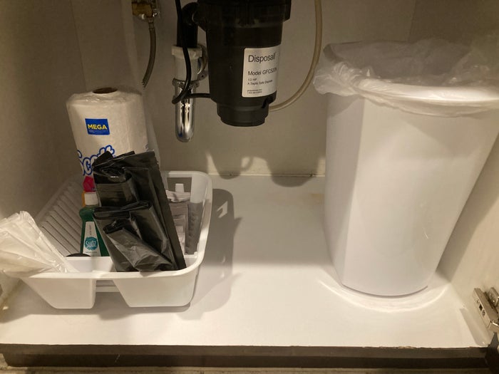 Marriotts Grand Chateau Las Vegas 2BR Villa kitchen supplies under sink Marriotts Grand Chateau Las Vegas 2BR Villa kitchen supplies under sink