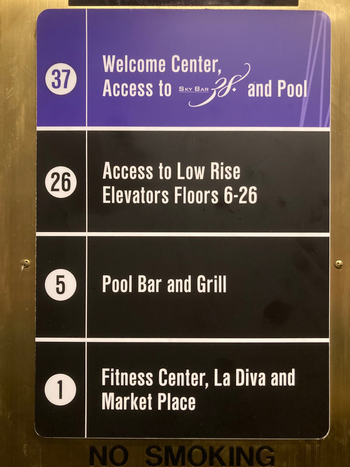 Marriotts Grand Chateau Las Vegas elevator interior signs
