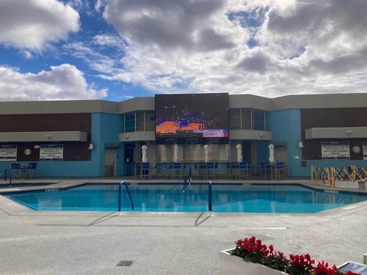 Marriotts Grand Chateau Las Vegas fifth floor pool with TV