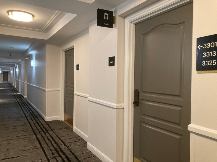 Marriotts Grand Chateau Las Vegas guest floor hallway trash room Marriotts Grand Chateau Las Vegas guest floor hallway trash room