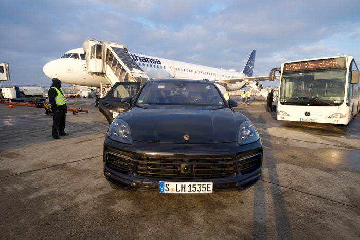 Porsche at FRA to first class terminal LH F Porsche at FRA to first class terminal LH F