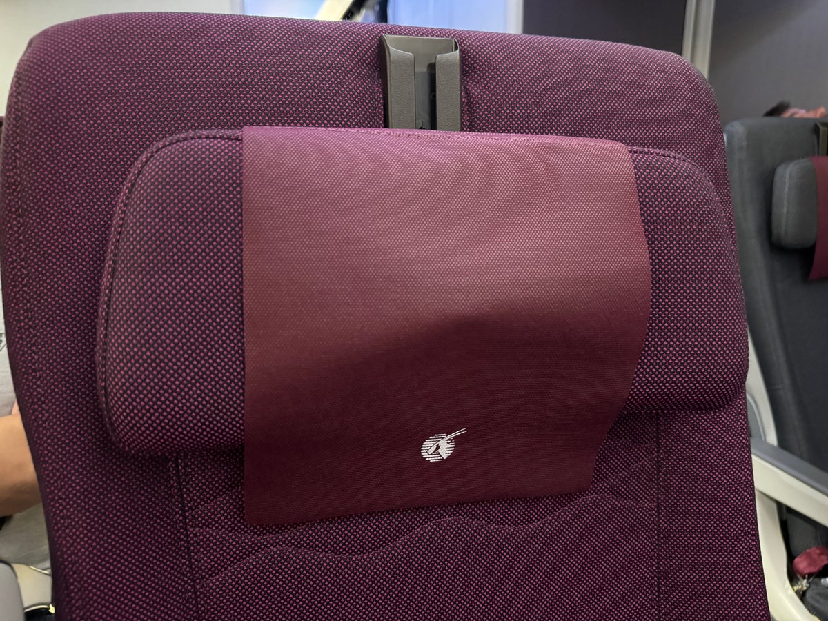 Qatar Airways economy WAW DOH 787 headrest