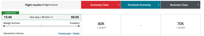 RDU Frankfurt Aeroplan RDU Frankfurt Aeroplan
