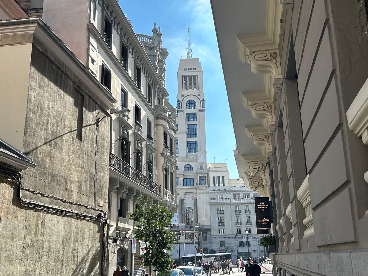 The Principal Madrid Hotel Entrance and street