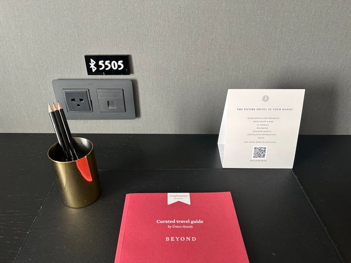 The Principal Madrid Hotel Room desk and plug