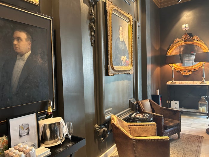 The Principal Madrid Hotel entrance and seating