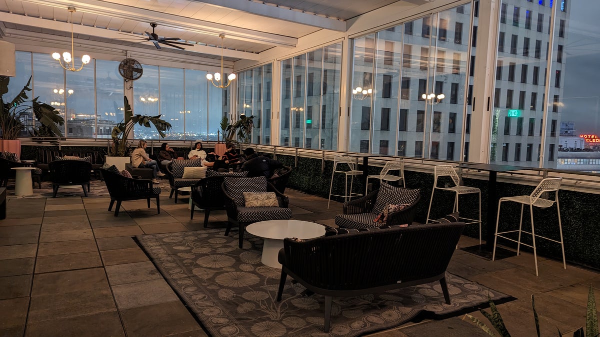 The Troubadour Hotel New Orleans food and beverage Ingenue rooftop bar seating