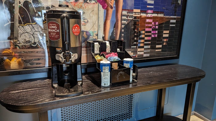 The Troubadour Hotel New Orleans food and beverage coffee at the elevators The Troubadour Hotel New Orleans food and beverage coffee at the elevators