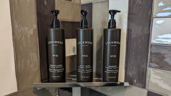 The Troubadour Hotel New Orleans guestroom bathroom shower amenities The Troubadour Hotel New Orleans guestroom bathroom shower amenities