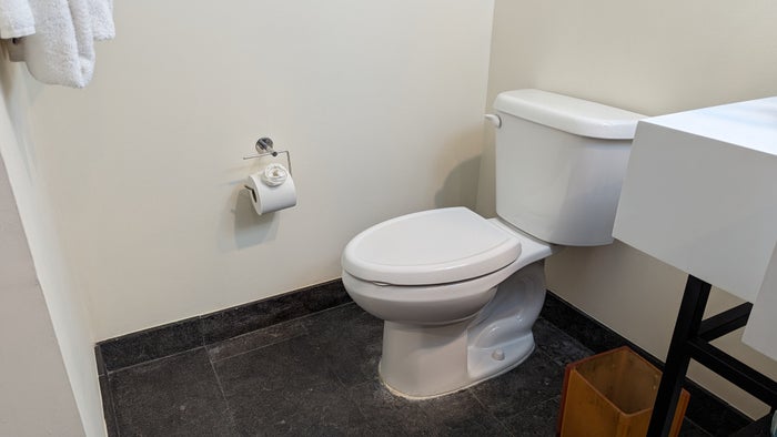 The Troubadour Hotel New Orleans guestroom bathroom toilet The Troubadour Hotel New Orleans guestroom bathroom toilet