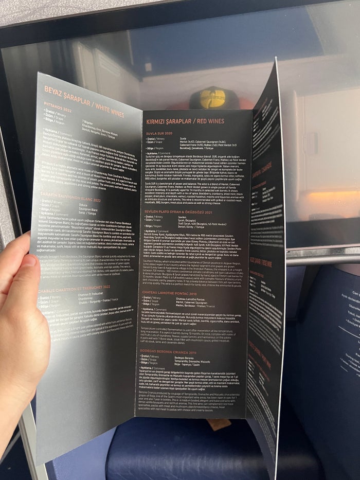 Turkish J 2024 A350 wine selection Turkish J 2024 A350 wine selection