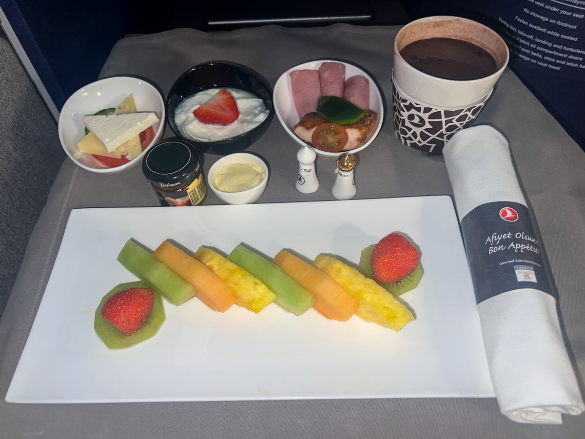 Turkish J A350 2024 breakfast food platter 
