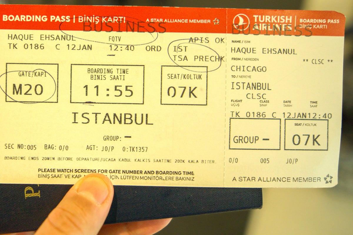 Turkish J A350 boarding pass