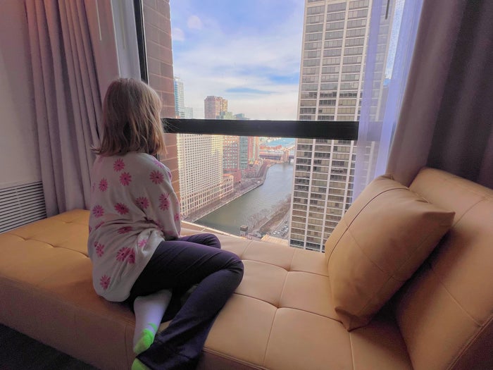 View from our room at Hyatt Regency Chicago