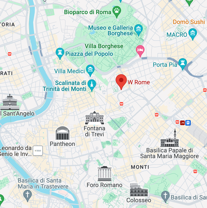 W Rome Hotel location