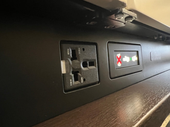 Etihad A380 First Class Apartment Power outlet