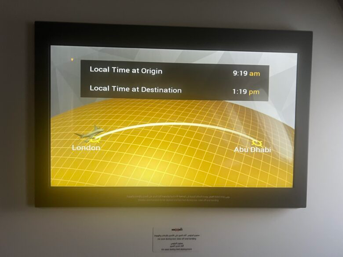 Etihad A380 LHR-AUH Route Map
