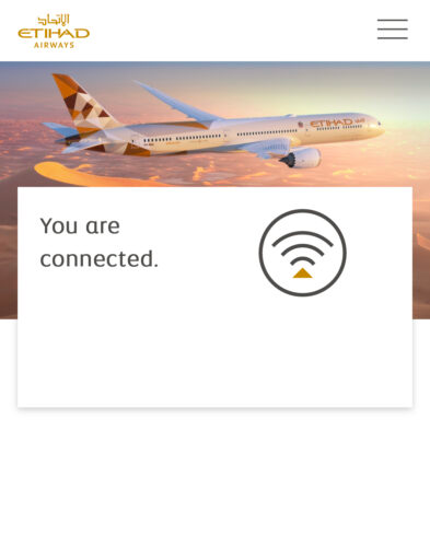 Etihad A380 First Class Wi-Fi Connection