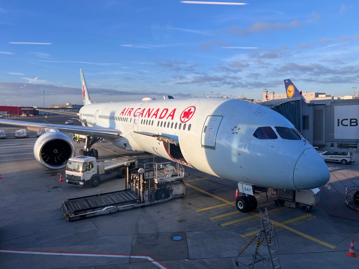 1. air canada 787 at gate in FRANKFURT