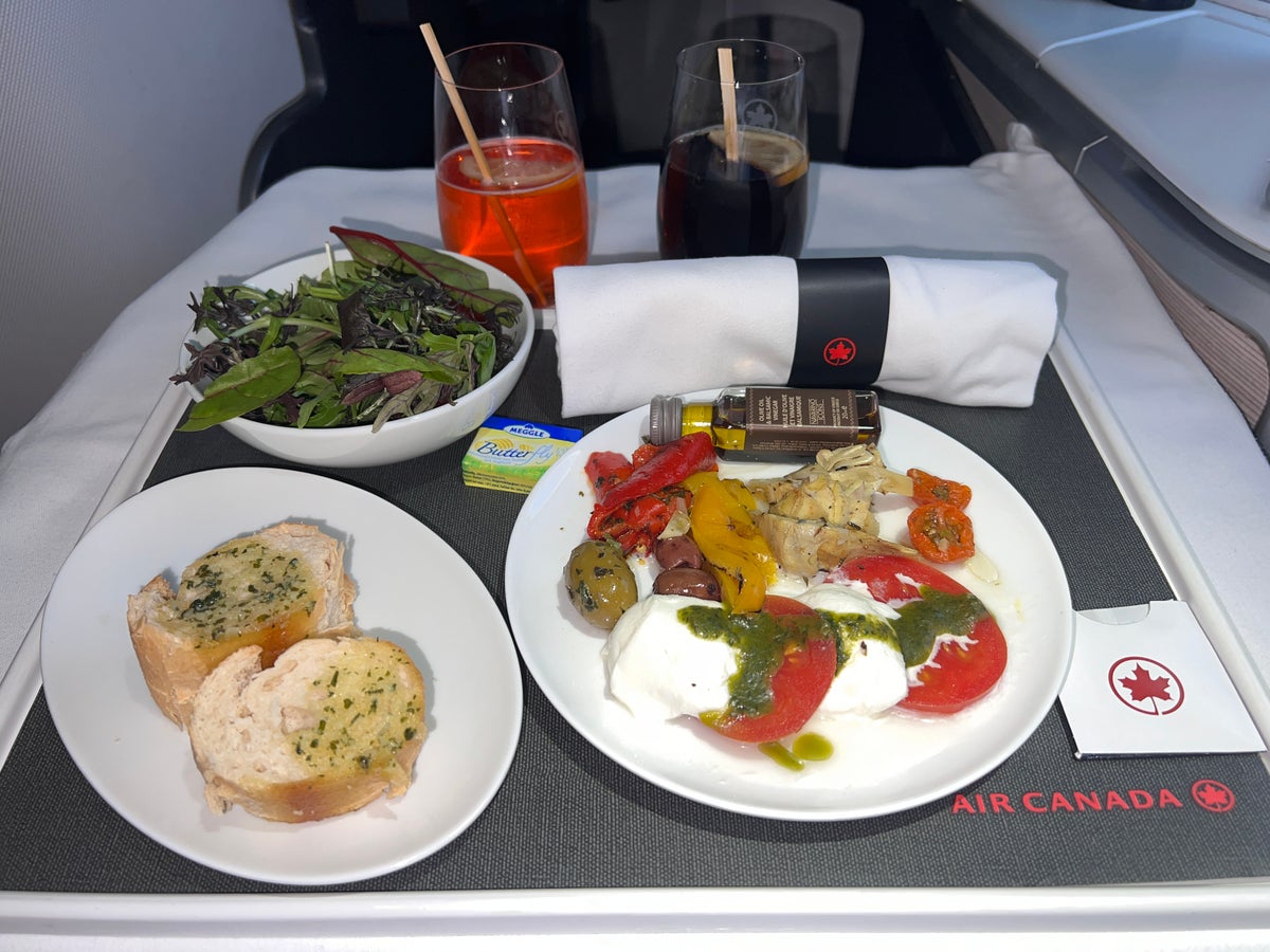 Air Canada business class appetizer