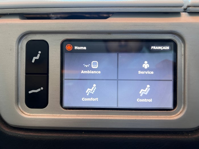 Air Canada business class seat controls
