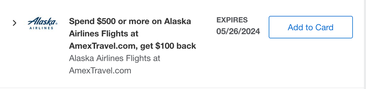Alaska Amex Offer