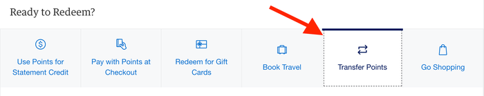 Amex Transfer Points Website Screenshot Amex Transfer Points Website Screenshot