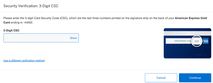 Amex transfer verification process screenshot 1 Amex transfer verification process screenshot 1