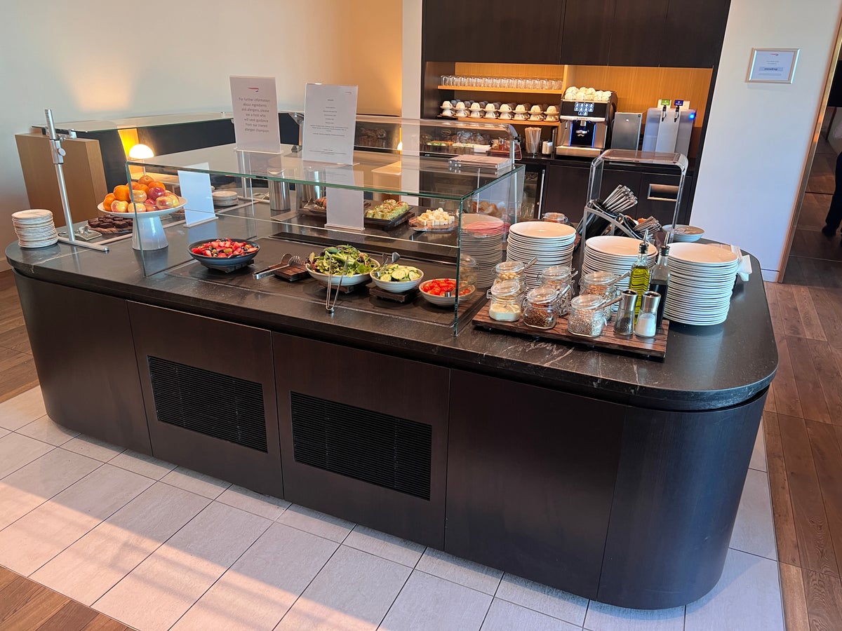 British Airways Lounge San Francisco buffet selection with salads