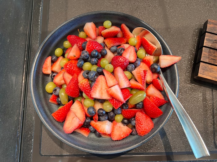 British Airways Lounge San Francisco fruit bowl British Airways Lounge San Francisco fruit bowl
