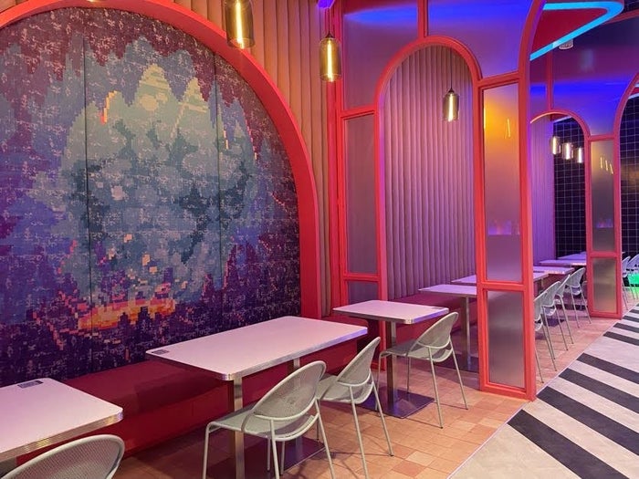 Cafe seating at Meow Wolf Grapevine The Real Unreal Cafe seating at Meow Wolf Grapevine The Real Unreal