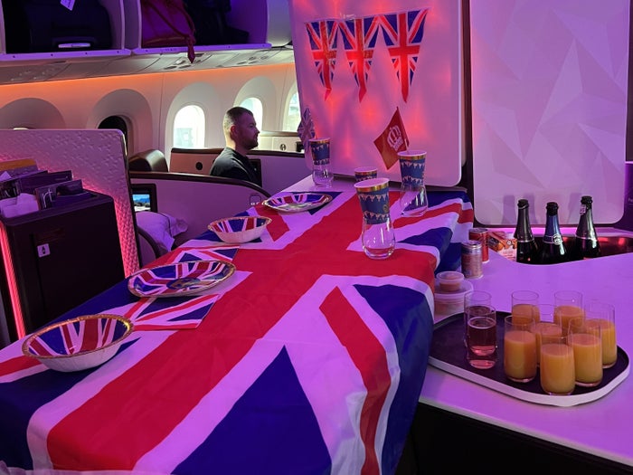 Coronation Decorations Virgin Atlantic Upper Class