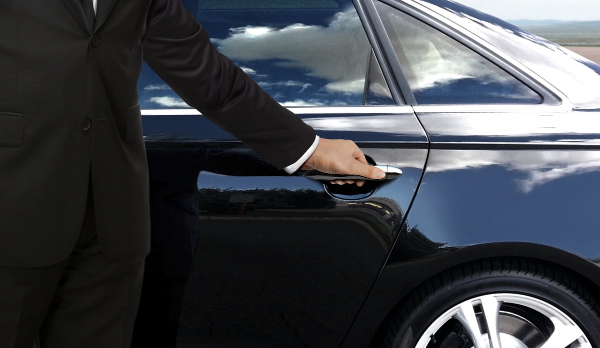 Driver opening car door