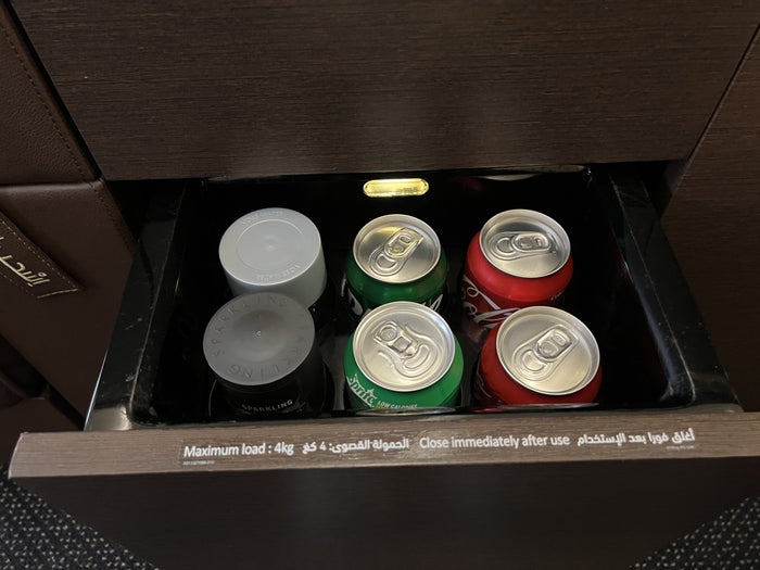 Etihad First Class Apartment minibar