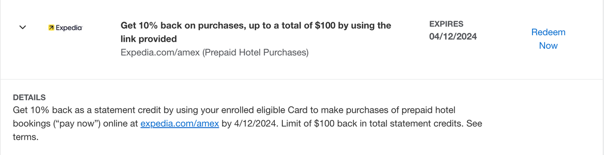 Expedia Amex Offer
