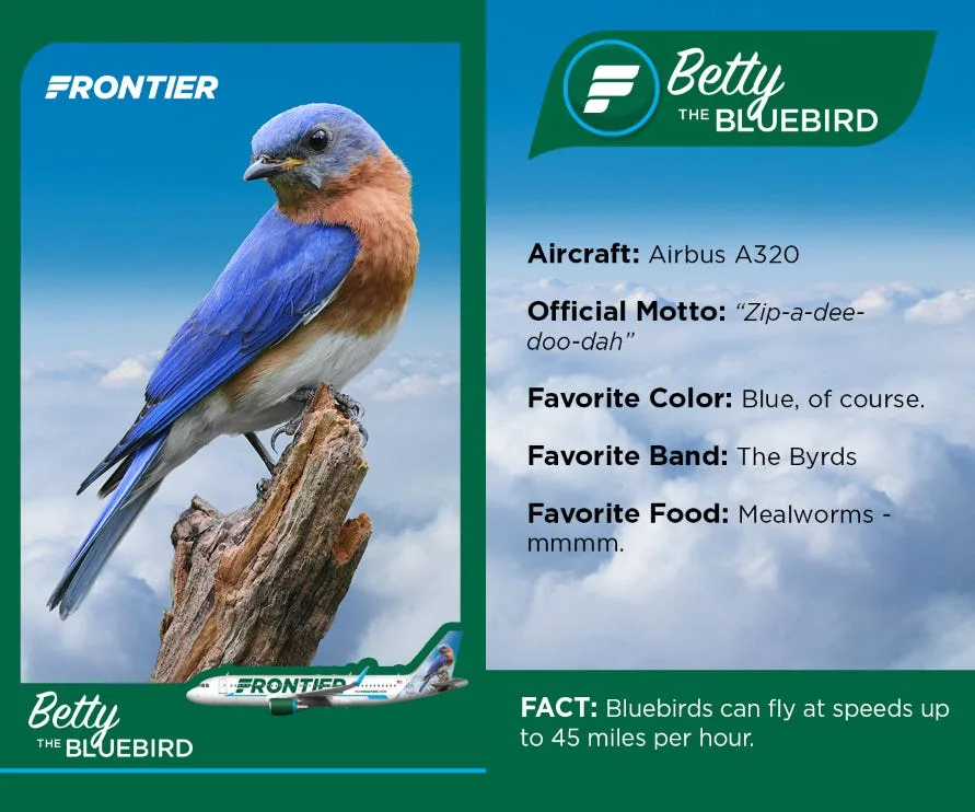 Frontier Betty the Bluebird trading card