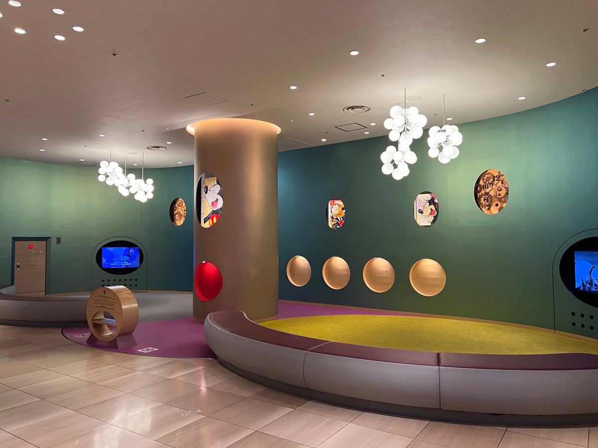 Hilton Tokyo Bay Disney themed seating area in lobby