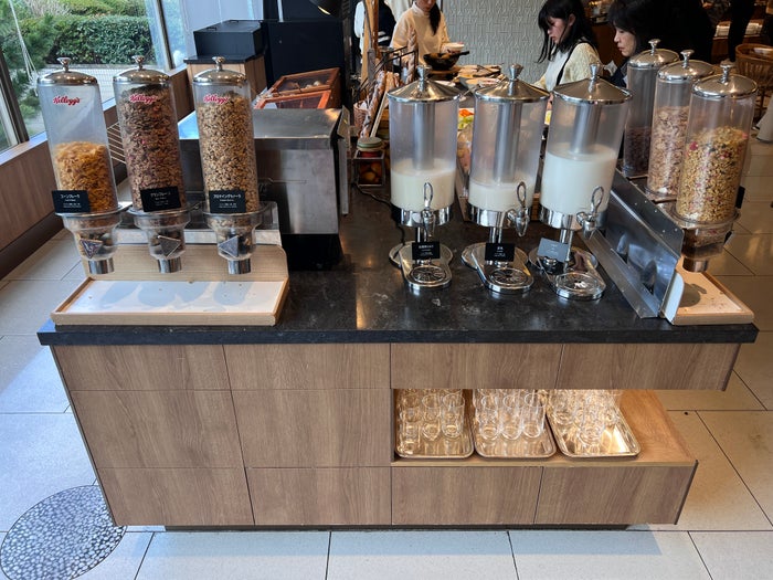 Hilton Tokyo Bay breakfast cereal and milk