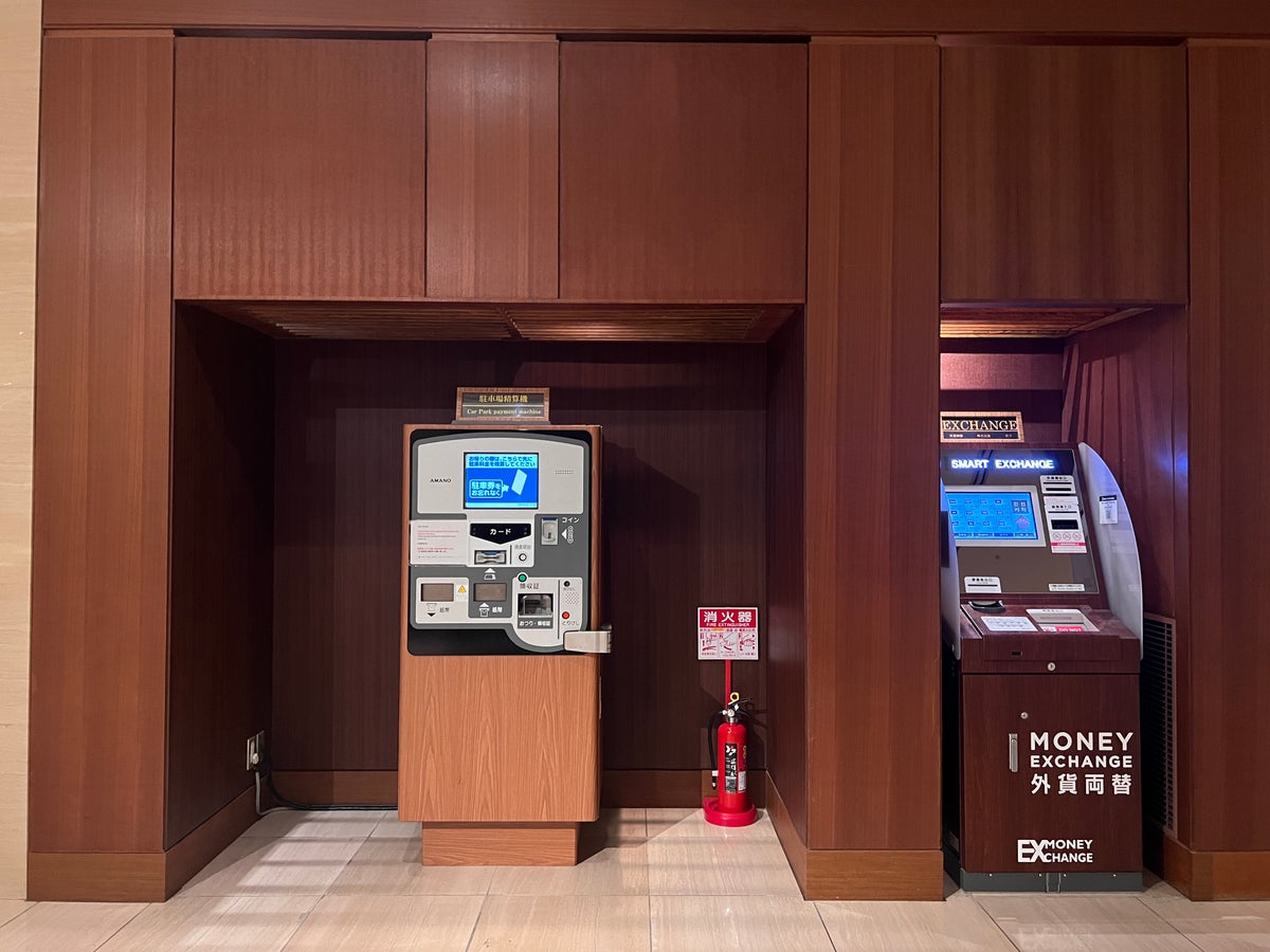Hilton Tokyo Bay money exchange and car park machines