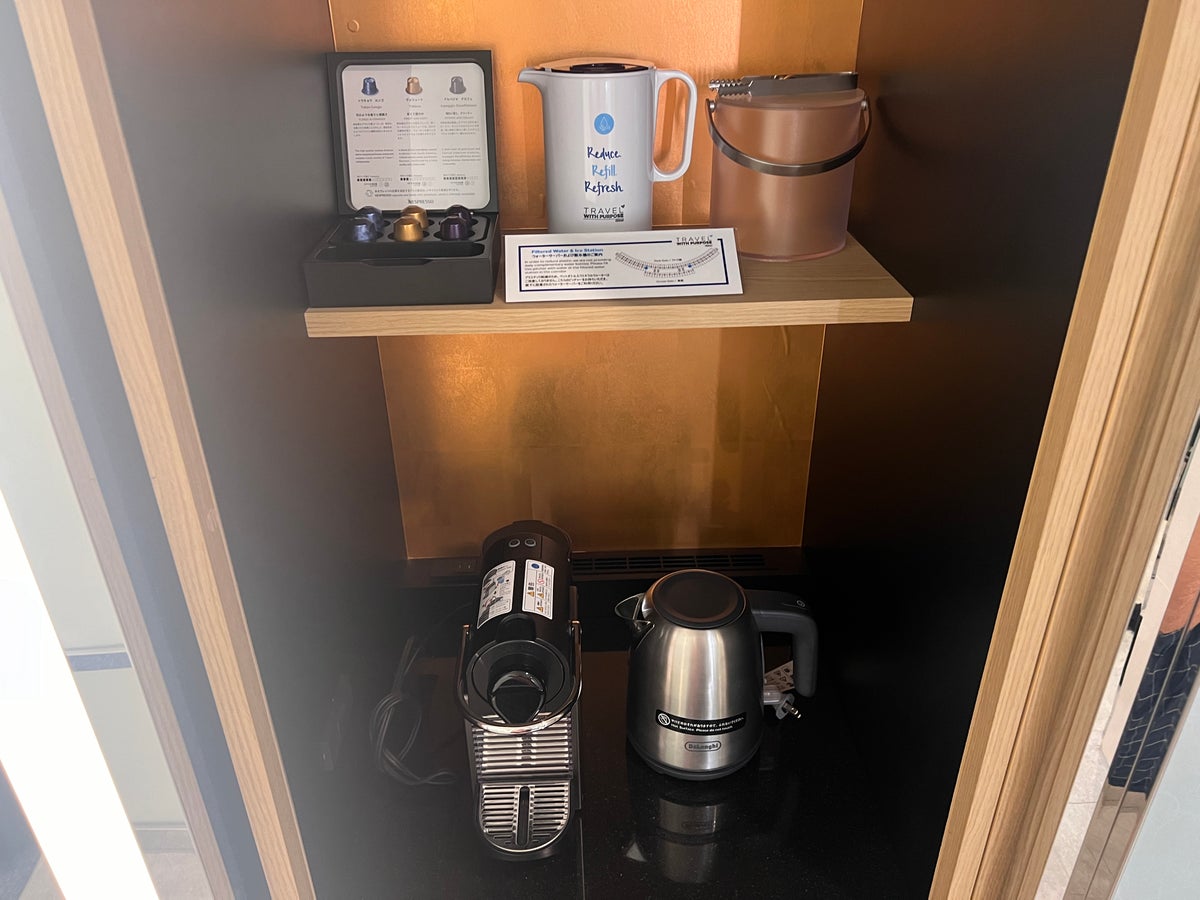 Hilton Tokyo Bay room nespresso machine and pods