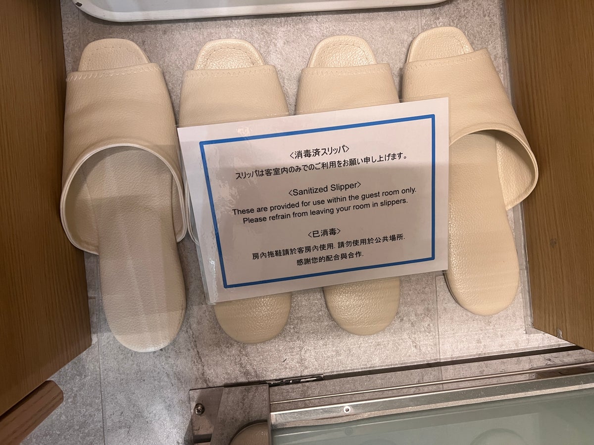 Hilton Tokyo Bay room provided slippers