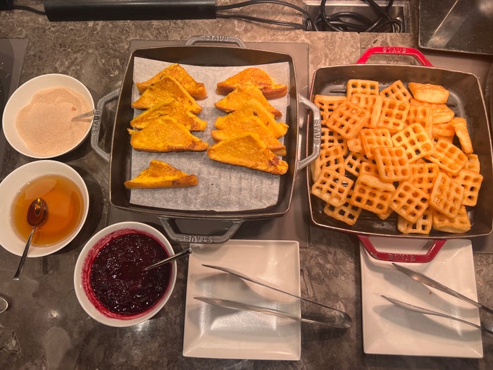 Hilton Tokyo Bay waffles and toast