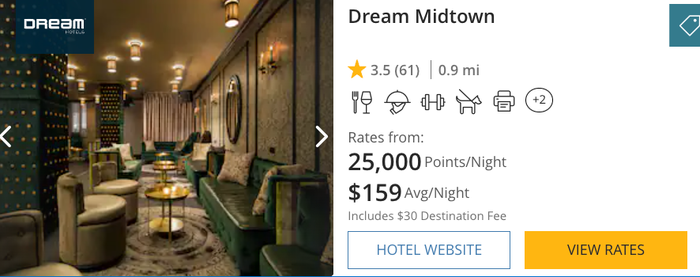 Hyatt Dream Midtown cash vs points