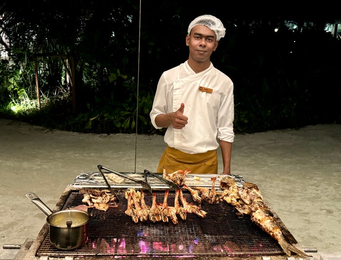 Iru Veli F n B beach dining chef Iru Veli F n B beach dining chef